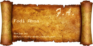 Fodi Absa névjegykártya